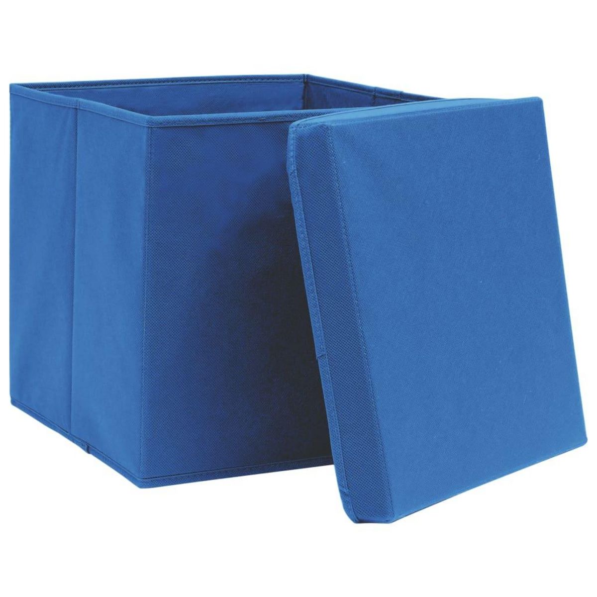 VIDAXL Boîtes de rangement avec couvercles 10 pcs 28x28x28 cm Bleu