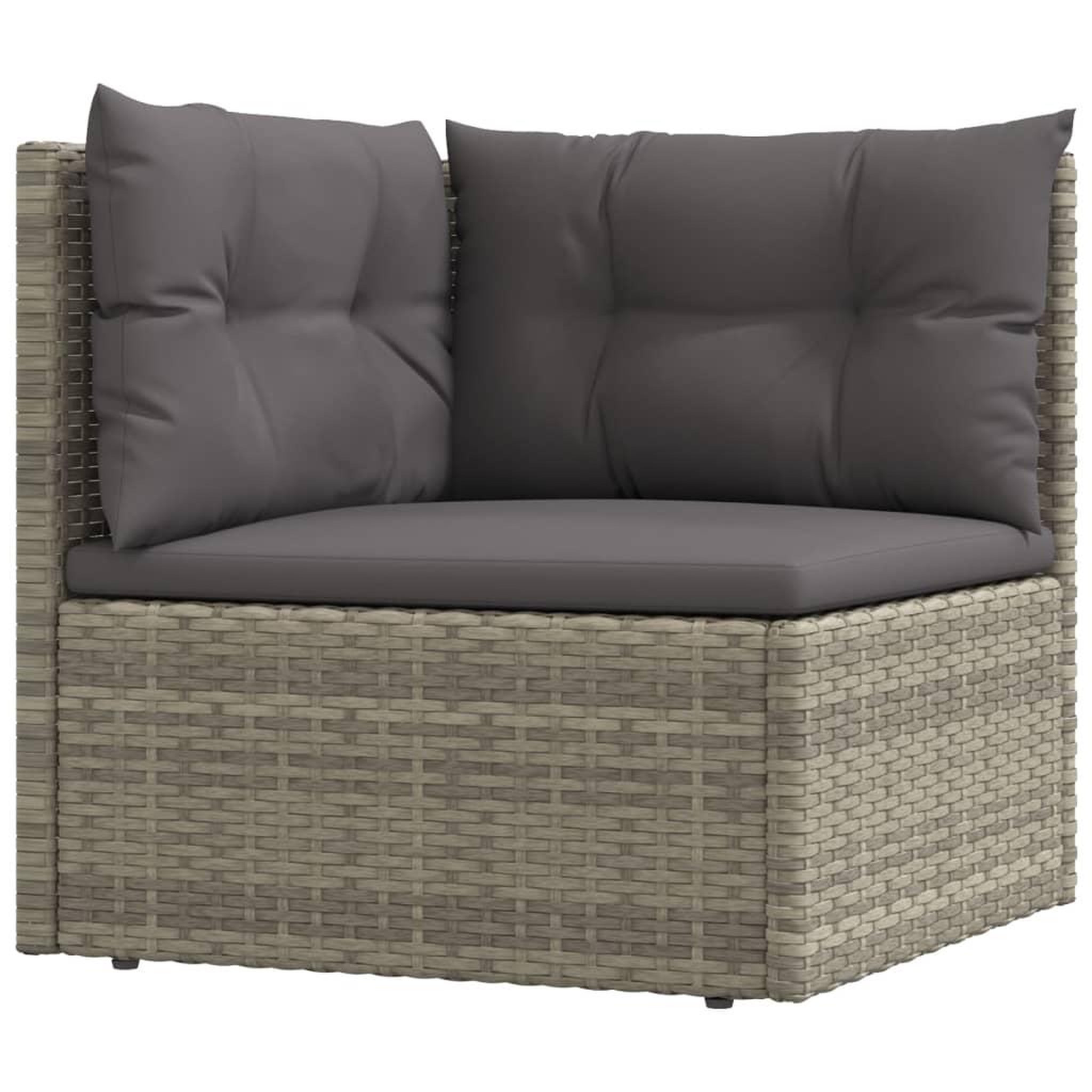 Voir la diapositive 5 : VIDAXL Salon de jardin 10 pcs avec coussins Gris Resine tressee