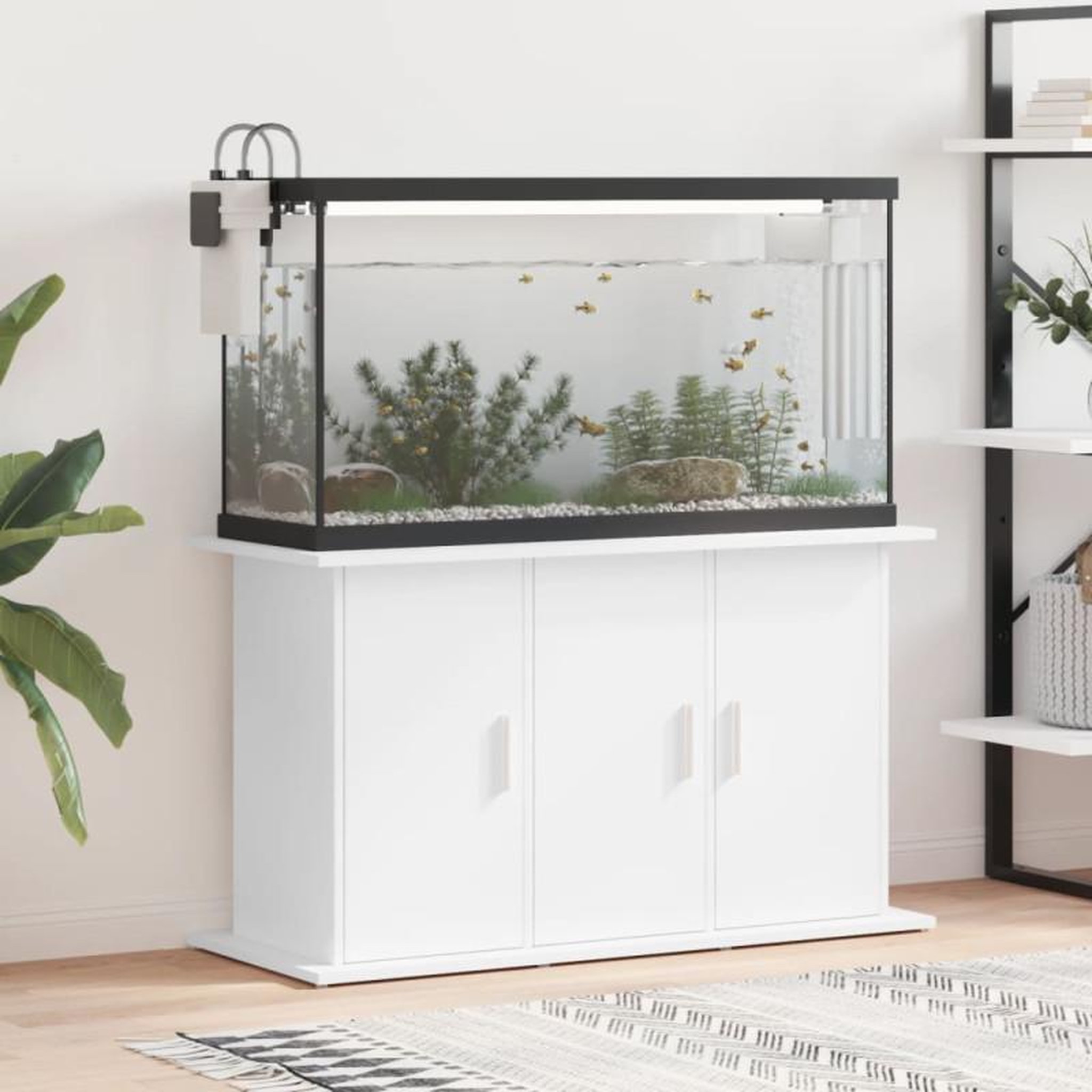 Voir la diapositive 1 : VIDAXL Support pour aquarium blanc 101x41x58 cm bois d ingénierie