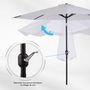 Voir la diapositive 6 : OUTSUNNY Parasol en métal rond polyester 180g/m² manivelle inclinable Ø 3 x 2,45 m blanc