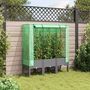 Voir la diapositive 3 : VIDAXL Jardiniere surelevee avec housse aspect rotin 120x40x140 cm