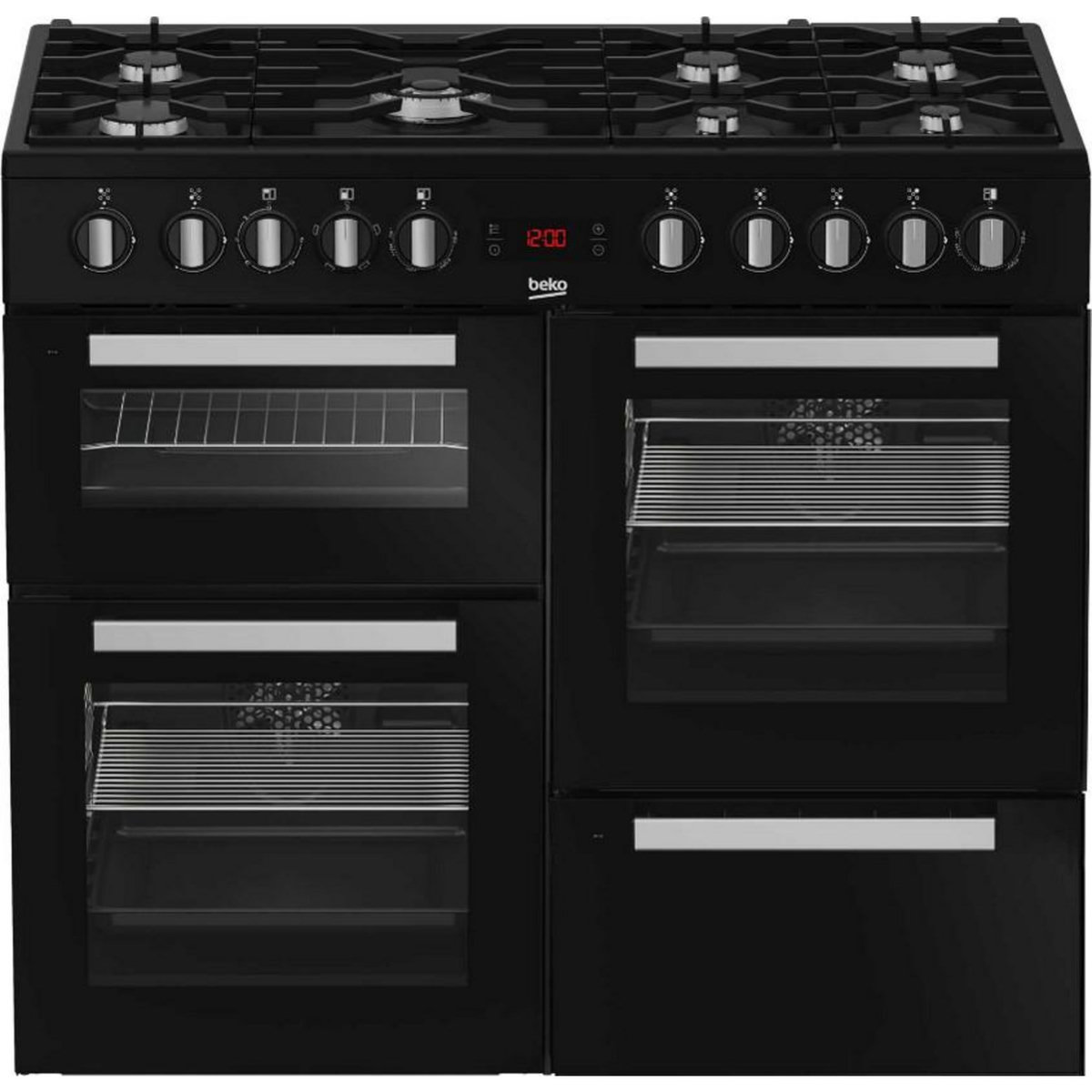 Beko Piano de cuisson gaz 159l 7 feux noir - pf335325db