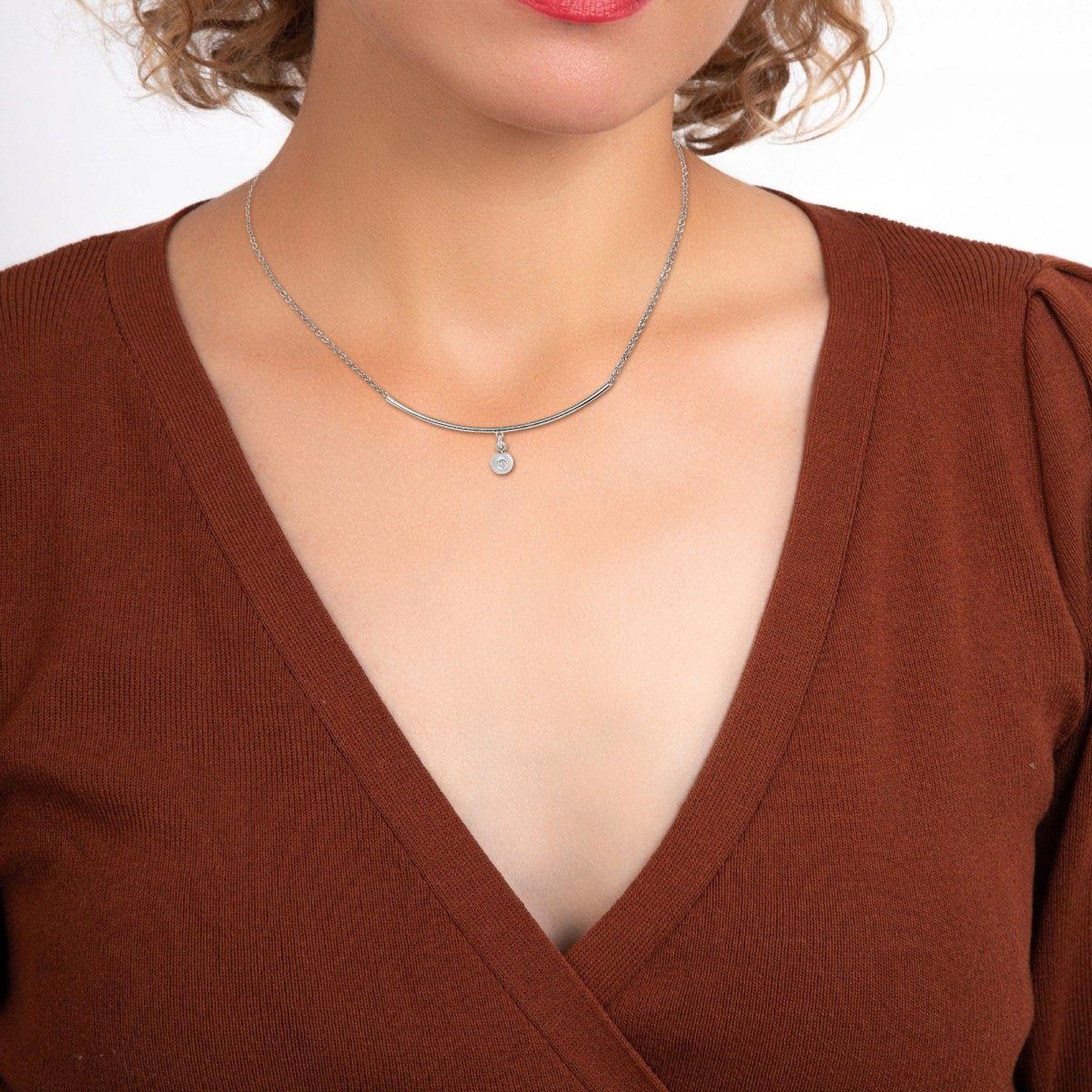Voir la diapositive 2 : SC CRYSTAL Collier par SC Crystal orné d'un véritable diamant blanc