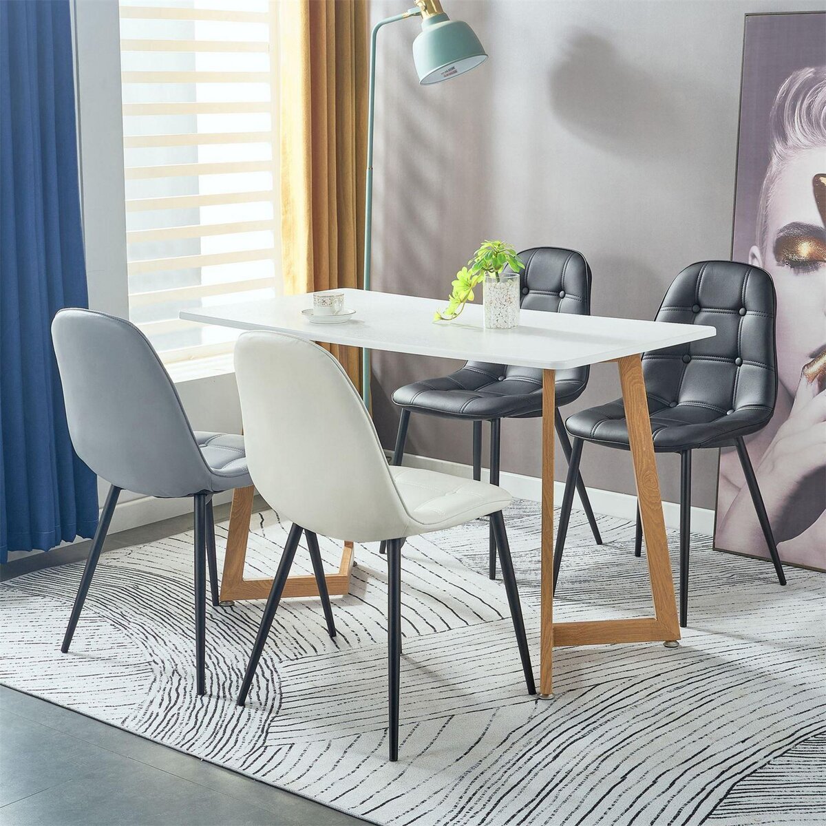 IDIMEX Lot de 4 chaises ALVARO, en synthétique