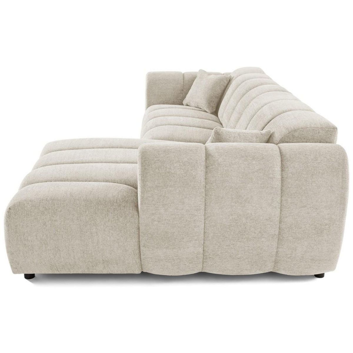 LISA DESIGN Curtis - canapé d'angle droit 4 places en tissu texturé