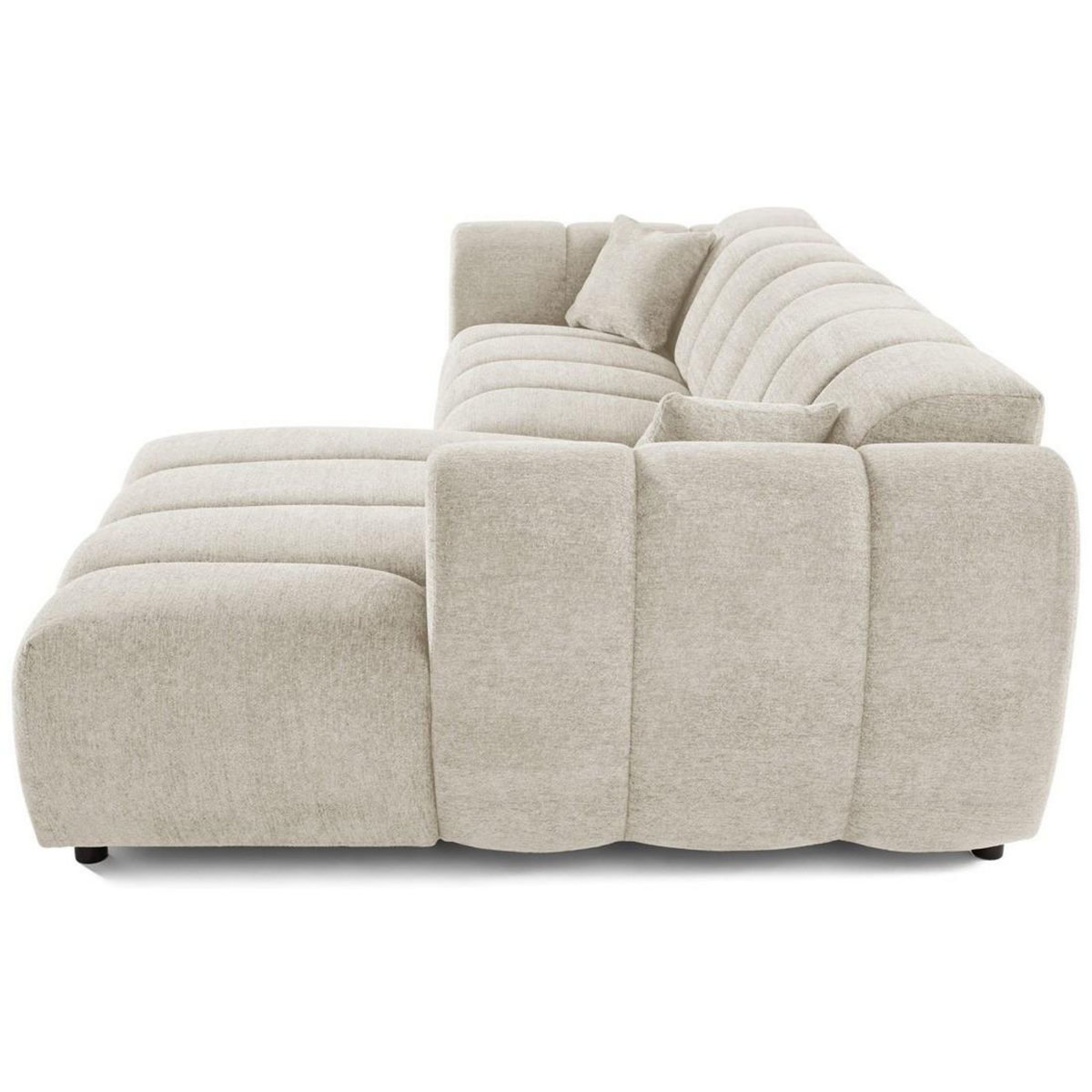 LISA DESIGN Curtis - canapé d'angle droit 4 places en tissu texturé