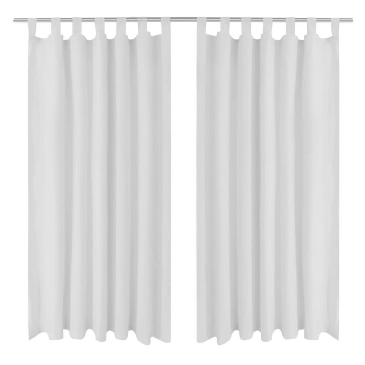 VIDAXL 2 pcs Rideau a Passant Micro Satin Blanc 140 x 245 cm