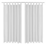 VIDAXL 2 pcs Rideau a Passant Micro Satin Blanc 140 x 245 cm