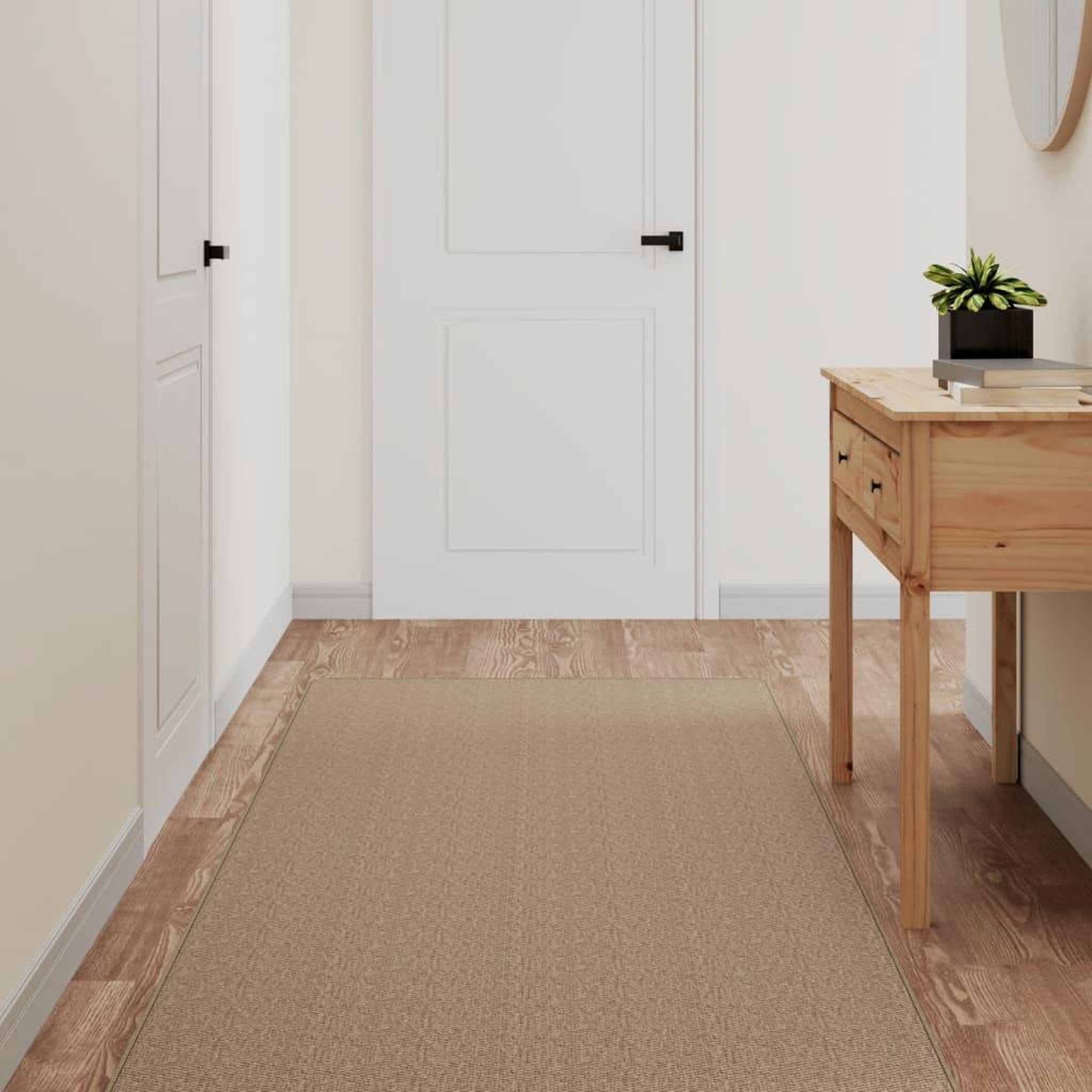 VIDAXL Tapis de couloir aspect sisal sable 80x200 cm