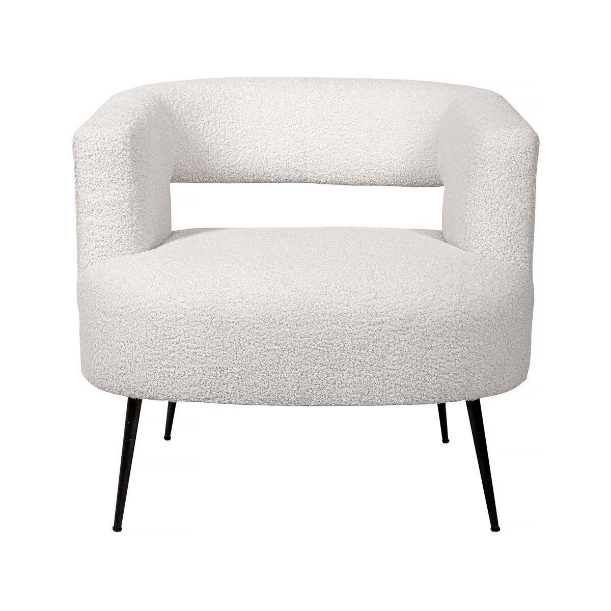 Habitat et Jardin Fauteuil en tissu bouclette  iris  - Blanc