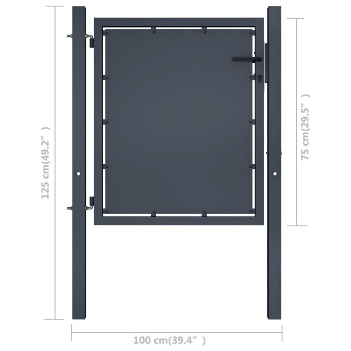 VIDAXL Portail de jardin Acier 100 x 75 cm Anthracite