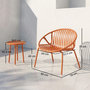 Voir la diapositive 3 : OUTSUNNY Salon de jardin design vintage 3 pièces 2 places brique