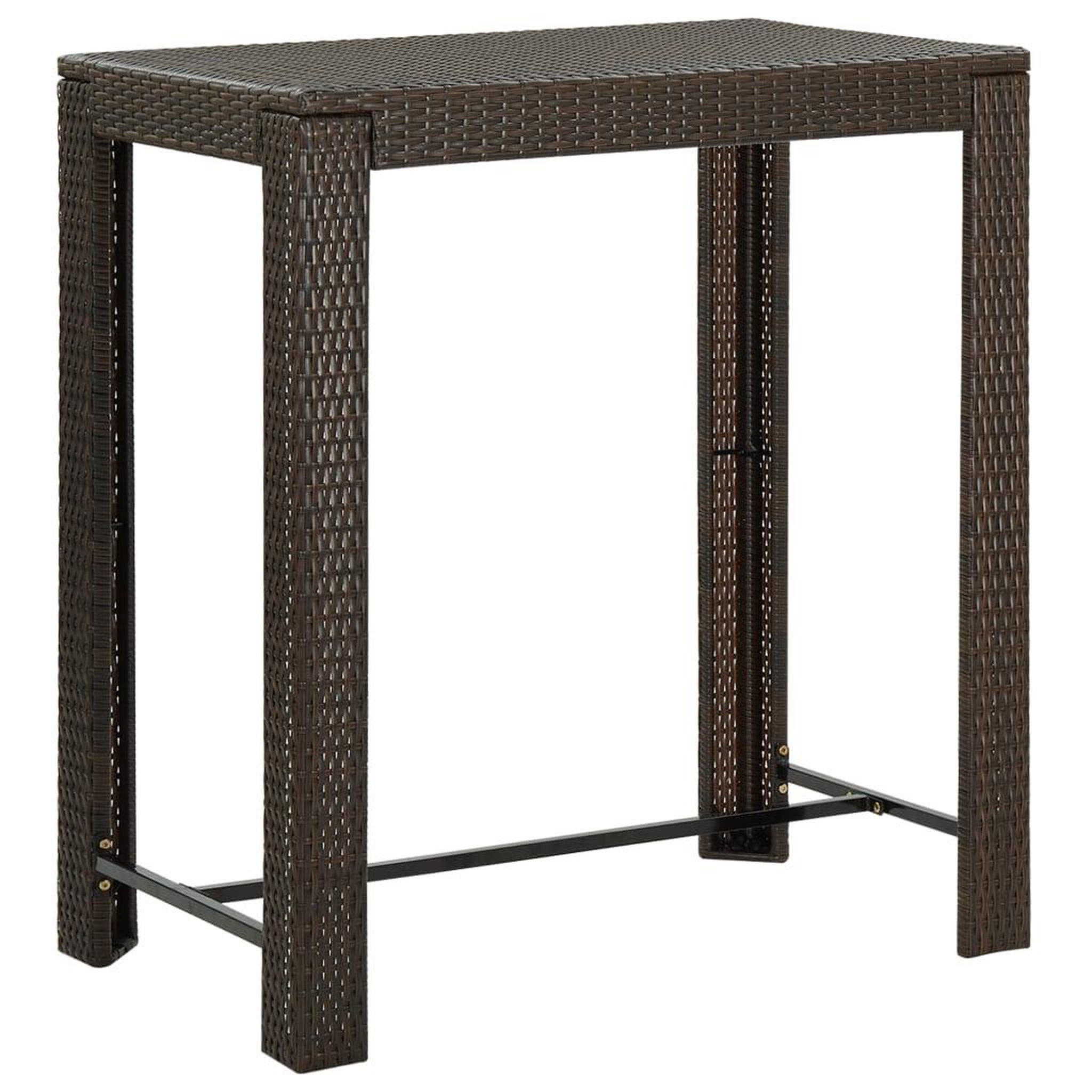 Voir la diapositive 5 : VIDAXL Ensemble de bar de jardin avec coussins 5 pcs marron poly rotin