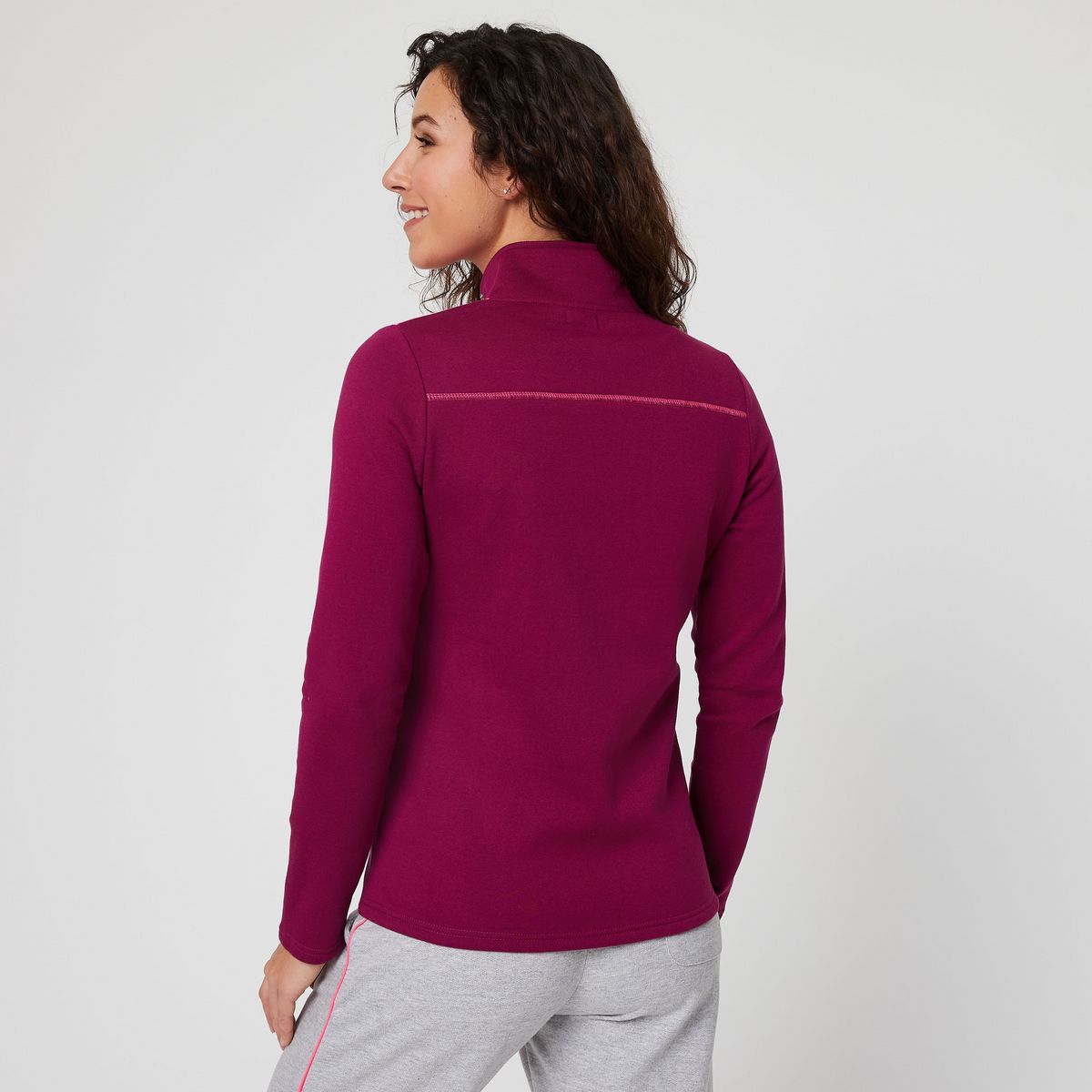 IN EXTENSO Sweat de sport zippé rose foncé femme