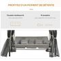 Voir la diapositive 5 : OUTSUNNY Balancelle de jardin 3 places convertible style colonial grand confort 5 coussins + matelas + moustiquaires inclus 2,56L x 1,72l x 2,48H m gris