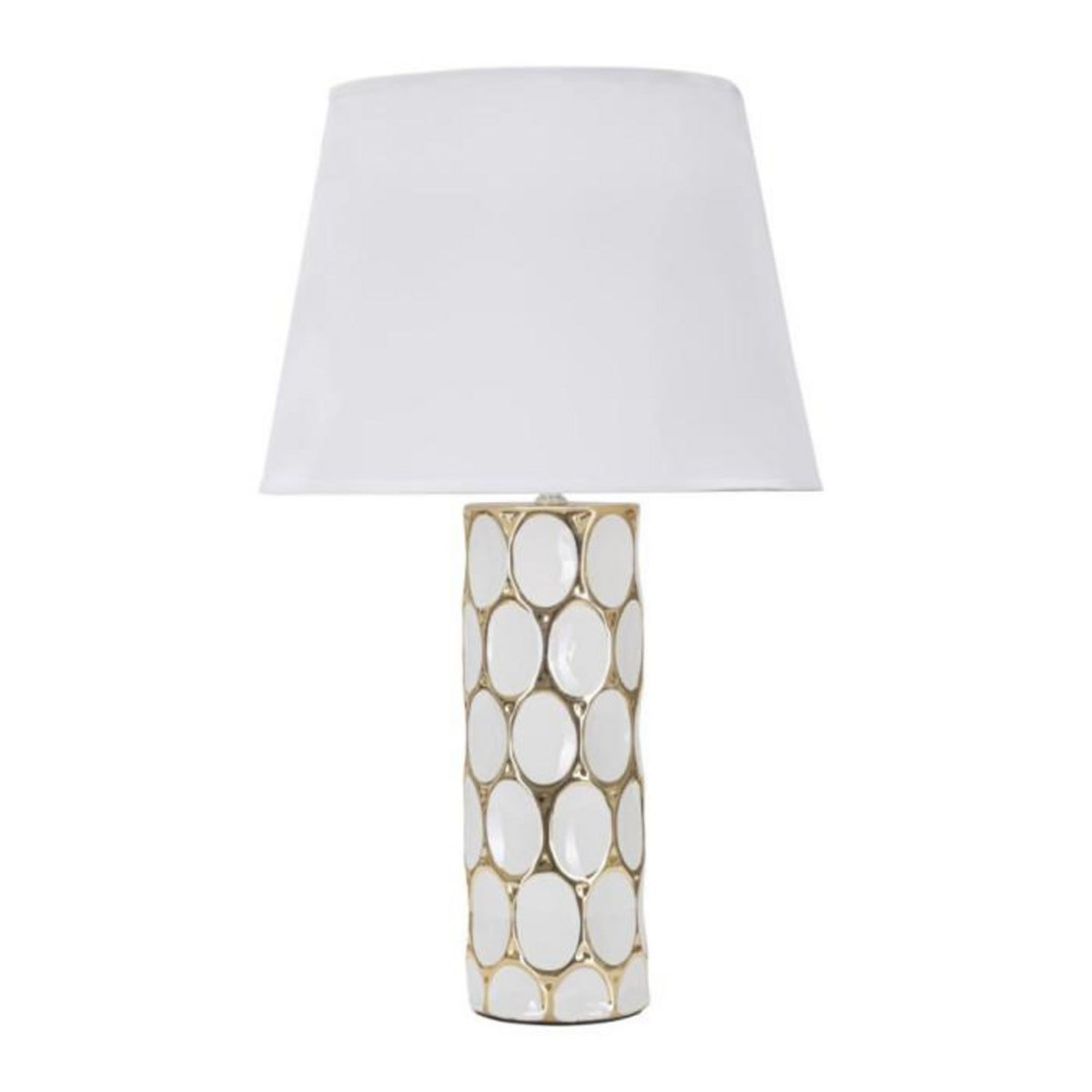 Paris Prix Lampe à Poser en Céramique  Carv  56cm Blanc & Or