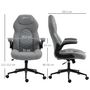Voir la diapositive 3 : VINSETTO Fauteuil de bureau chaise de bureau ergonomique hauteur réglable pivotant 360° accoudoirs relevables tissu gris clair