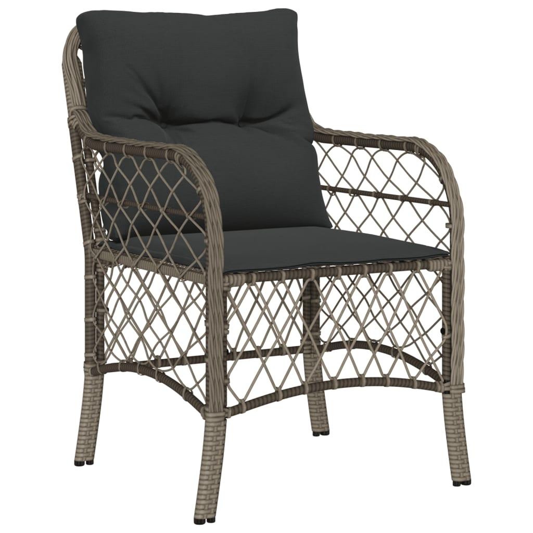 Voir la diapositive 3 : VIDAXL Ensemble a manger de jardin et coussins 7 pcs gris rotin