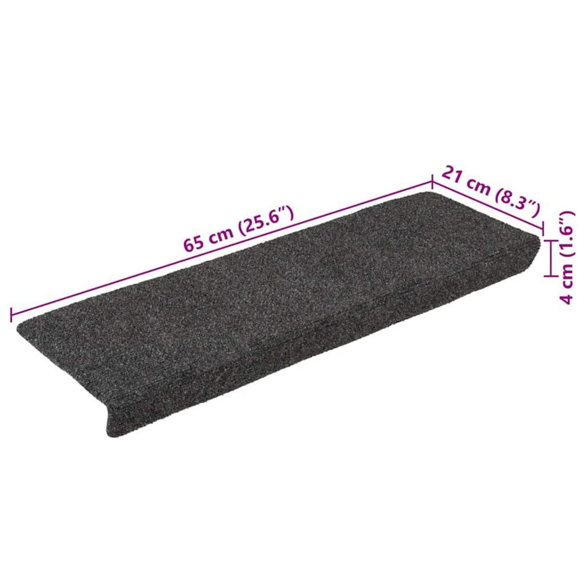 VIDAXL Tapis d'escalier autocollant 30 pcs anthracite 65x21x4 cm