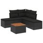 Voir la diapositive 2 : VIDAXL Salon de jardin 6 pcs avec coussins noir resine tressee