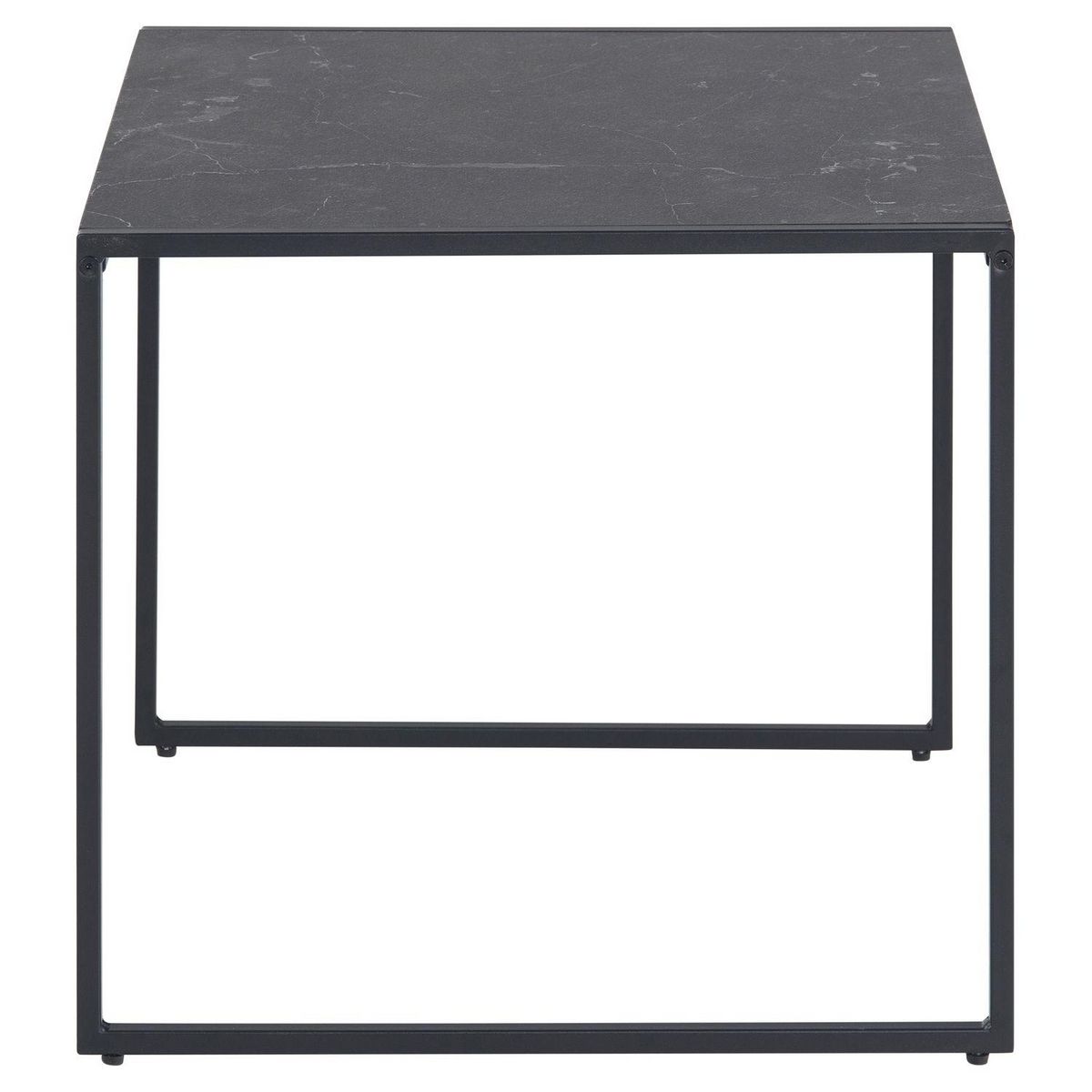 TOILINUX Table d'appoint carré en mélaminé et métal - L.50 cm x H. 45 cm - Noir