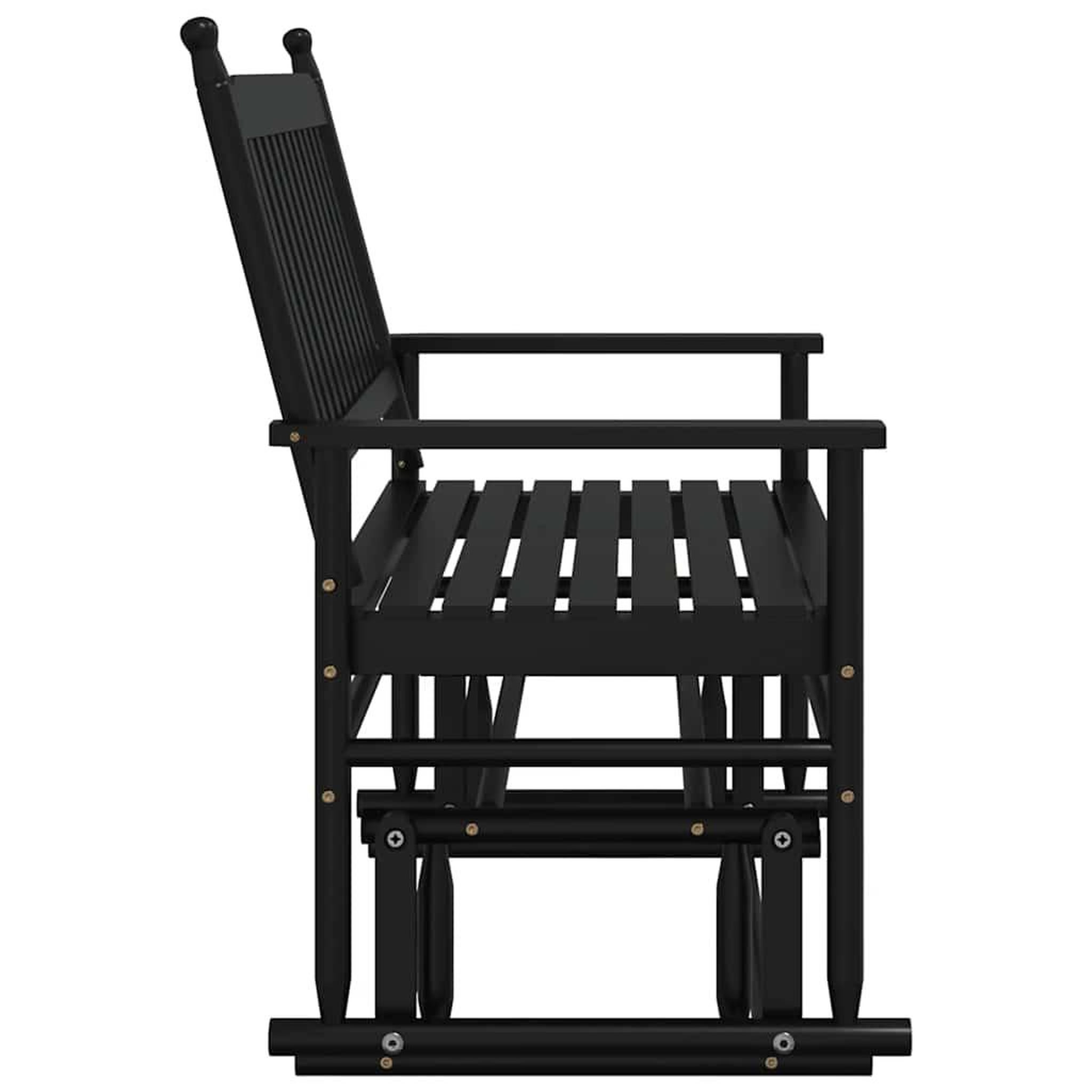 Voir la diapositive 5 : VIDAXL Banc balancelle noir 118x70x104,5 cm bois massif de peuplier