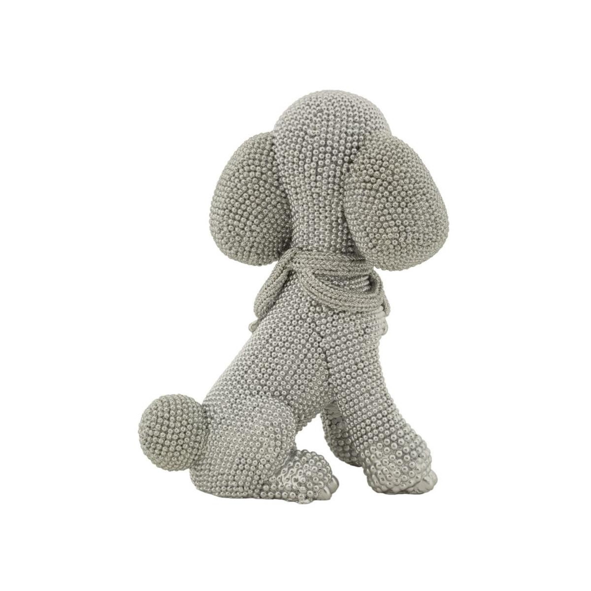 Voir la diapositive 2 : Paris Prix Statuette déco caniche assis  sparky  19cm argent