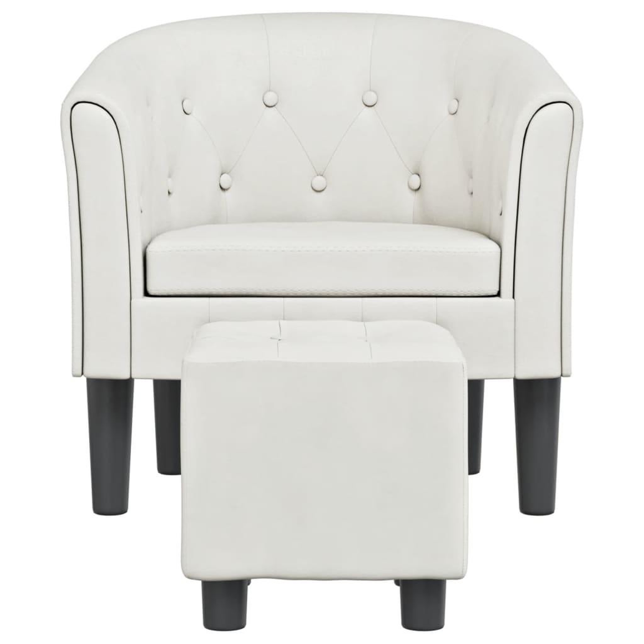 Voir la diapositive 3 : VIDAXL Chaise cabriolet avec repose-pied blanc similicuir