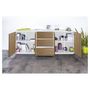 Voir la diapositive 4 : Buffet moderne 4 portes 3 tiroirs 220 cm LUCERA