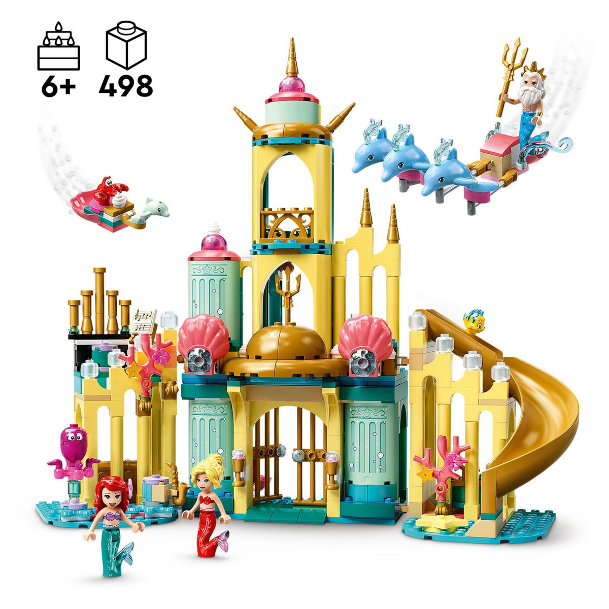 LEGO Disney Princesse 43207 Le Palais Sous-Marin d&rsquo;Ariel, Jouet Château