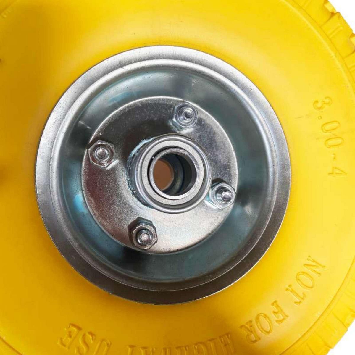  Roue increvable jaune 10  260 x 85mm alésage 20mm