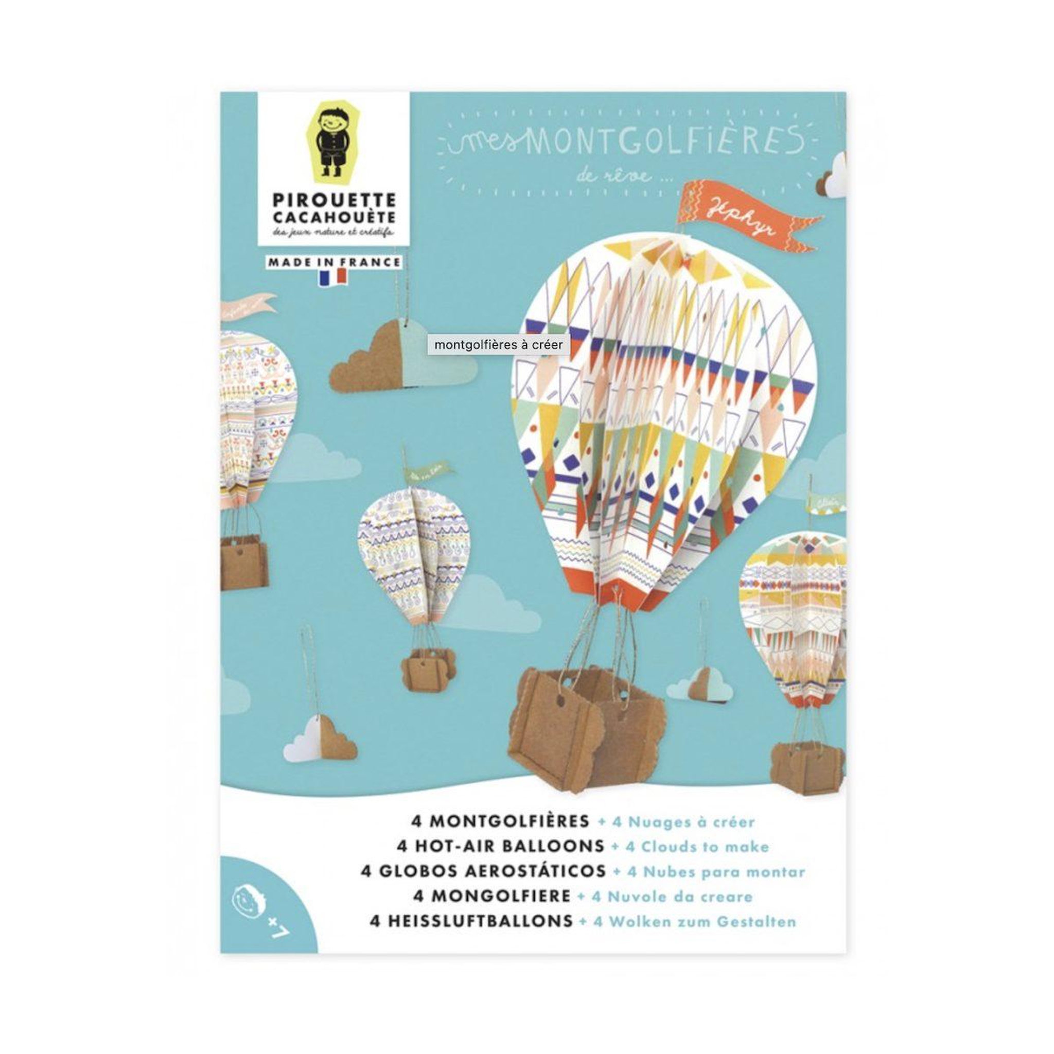 PIROUETTE CACAHOUETE Kit creatif montgolfieres