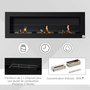 Voir la diapositive 5 : HOMCOM Cheminée bioéthanol murale design Bauhaus - triple brûleur 1 L - pare-feu verre trempé, kit fixation inclus - acier inox. acier dépoli noir