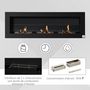 Voir la diapositive 5 : HOMCOM Cheminée bioéthanol murale design Bauhaus - triple brûleur 1 L - pare-feu verre trempé, kit fixation inclus - acier inox. acier dépoli noir