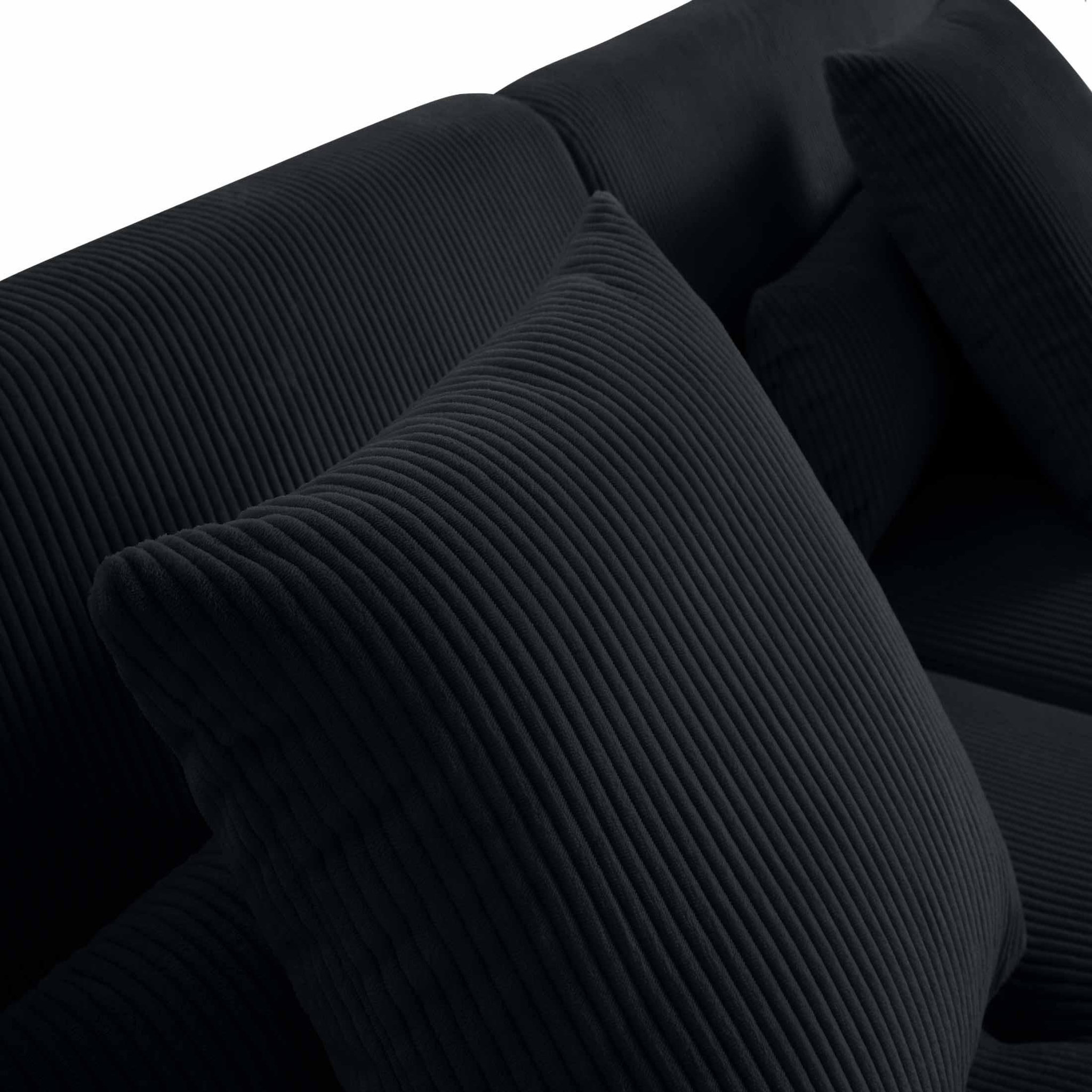 Voir la diapositive 5 : LISA DESIGN Onyx - canapé modulable d'angle gauche - 5 places - en velours côtelé