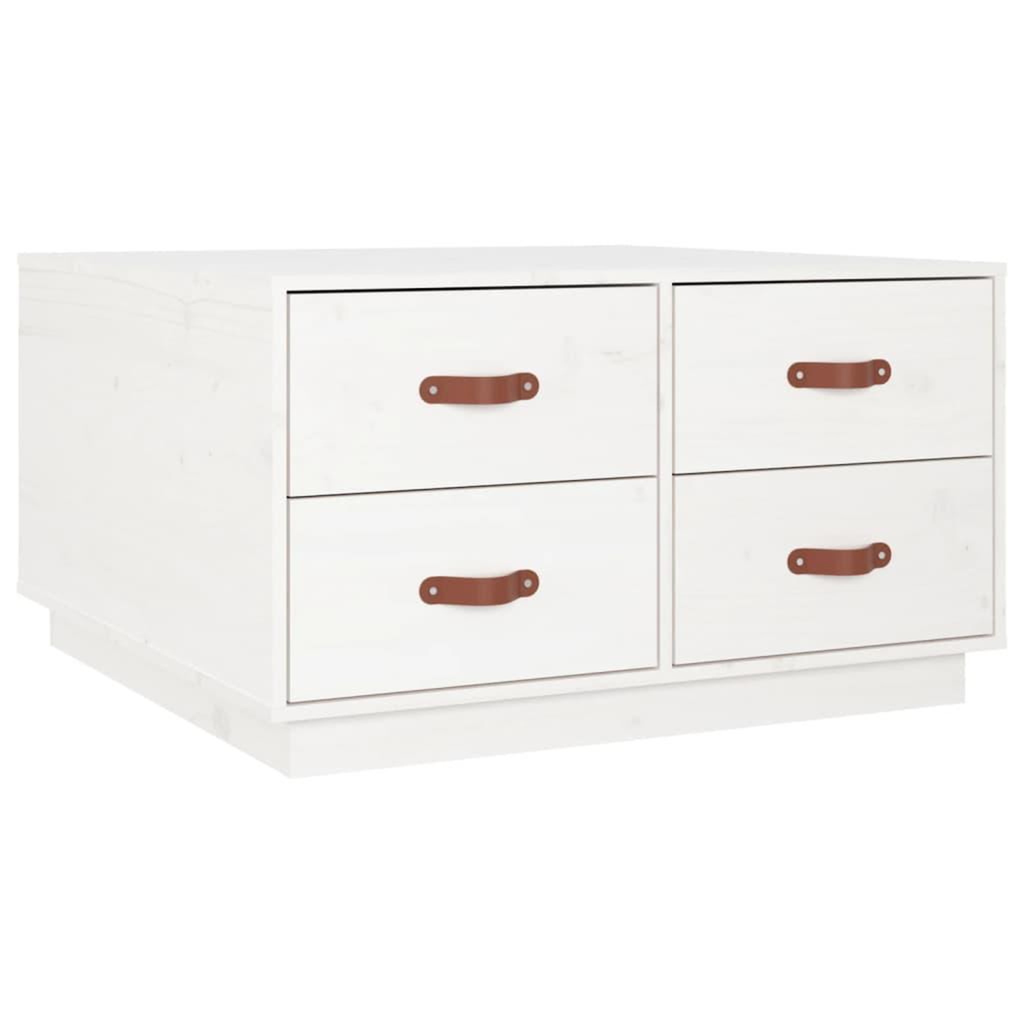 Voir la diapositive 2 : VIDAXL Table basse Blanc 80x80x45 cm Bois massif de pin