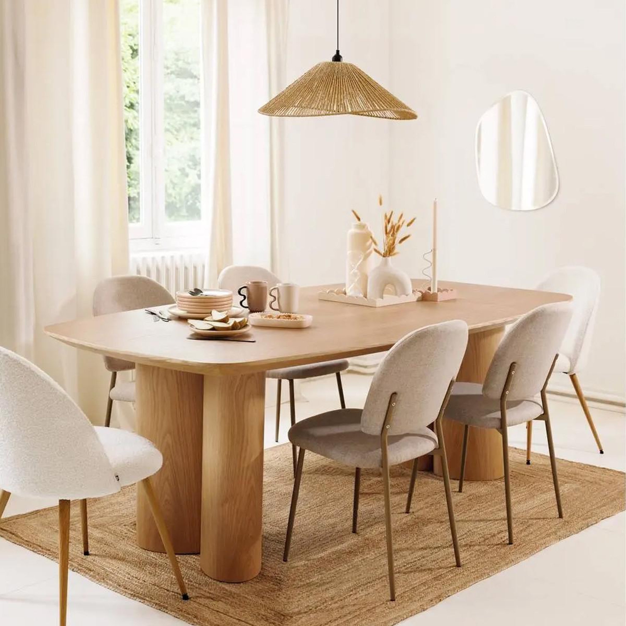 Voir la diapositive 4 : ATMOSPHERA Table à manger design  aliona  220cm naturel