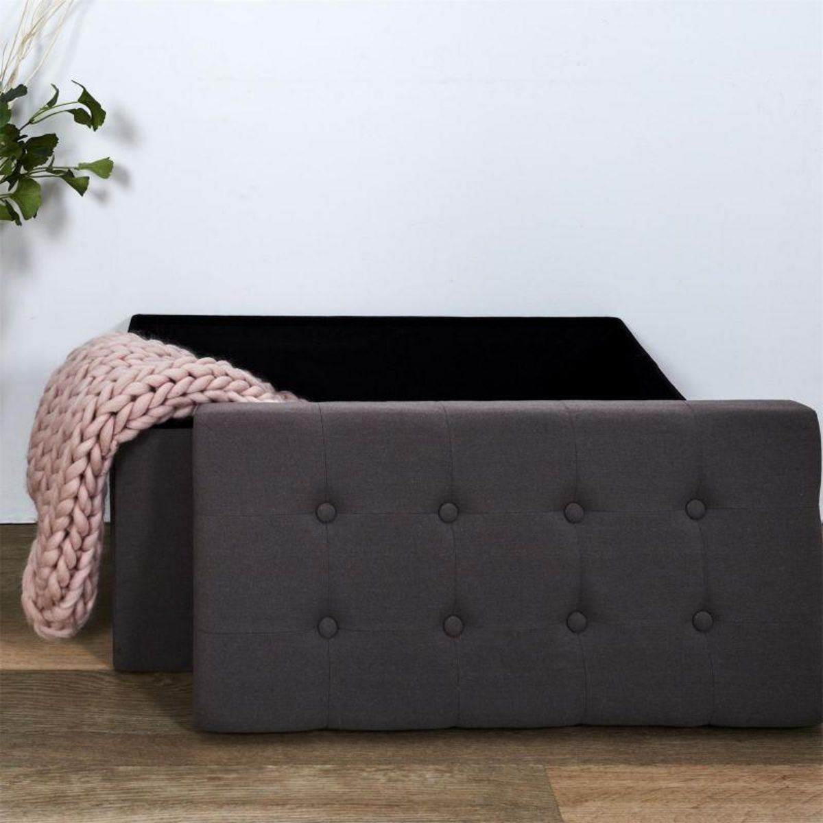 Paris Prix Banc Pliable & Coffre  Eleonor  76cm Gris