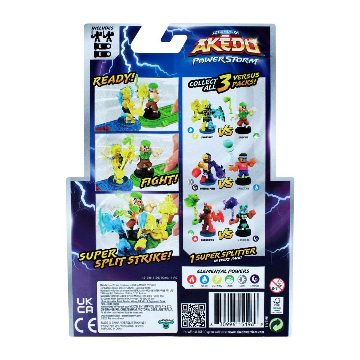 MOOSE TOYS Pack Figurines Akedo PowerStorm Burndown vs Shred Head