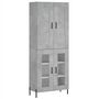 Voir la diapositive 2 : VIDAXL Buffet haut Gris beton 69,5x34x180 cm Bois d'ingenierie