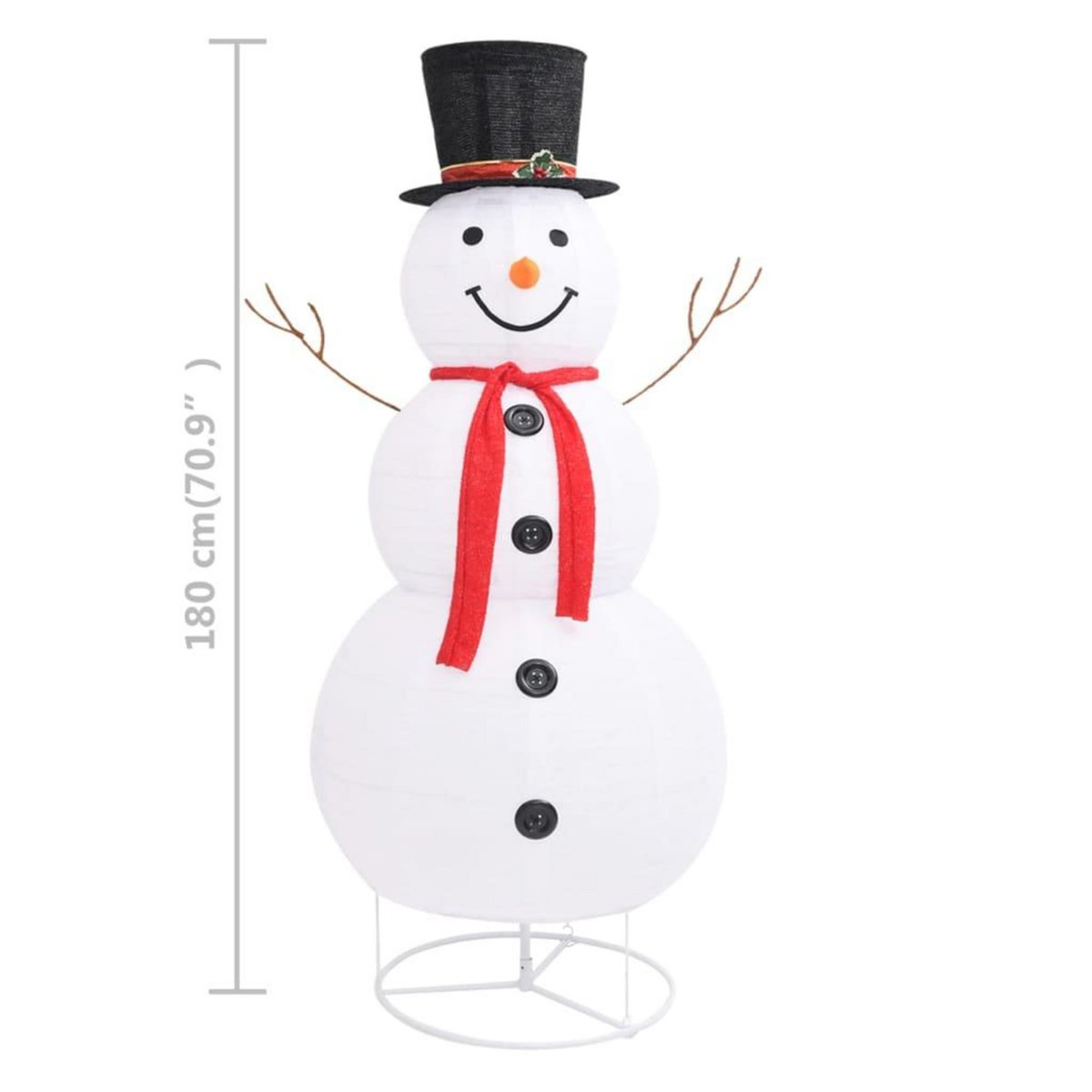 VIDAXL Figurine de bonhomme de neige de Noël a LED Tissu 180 cm