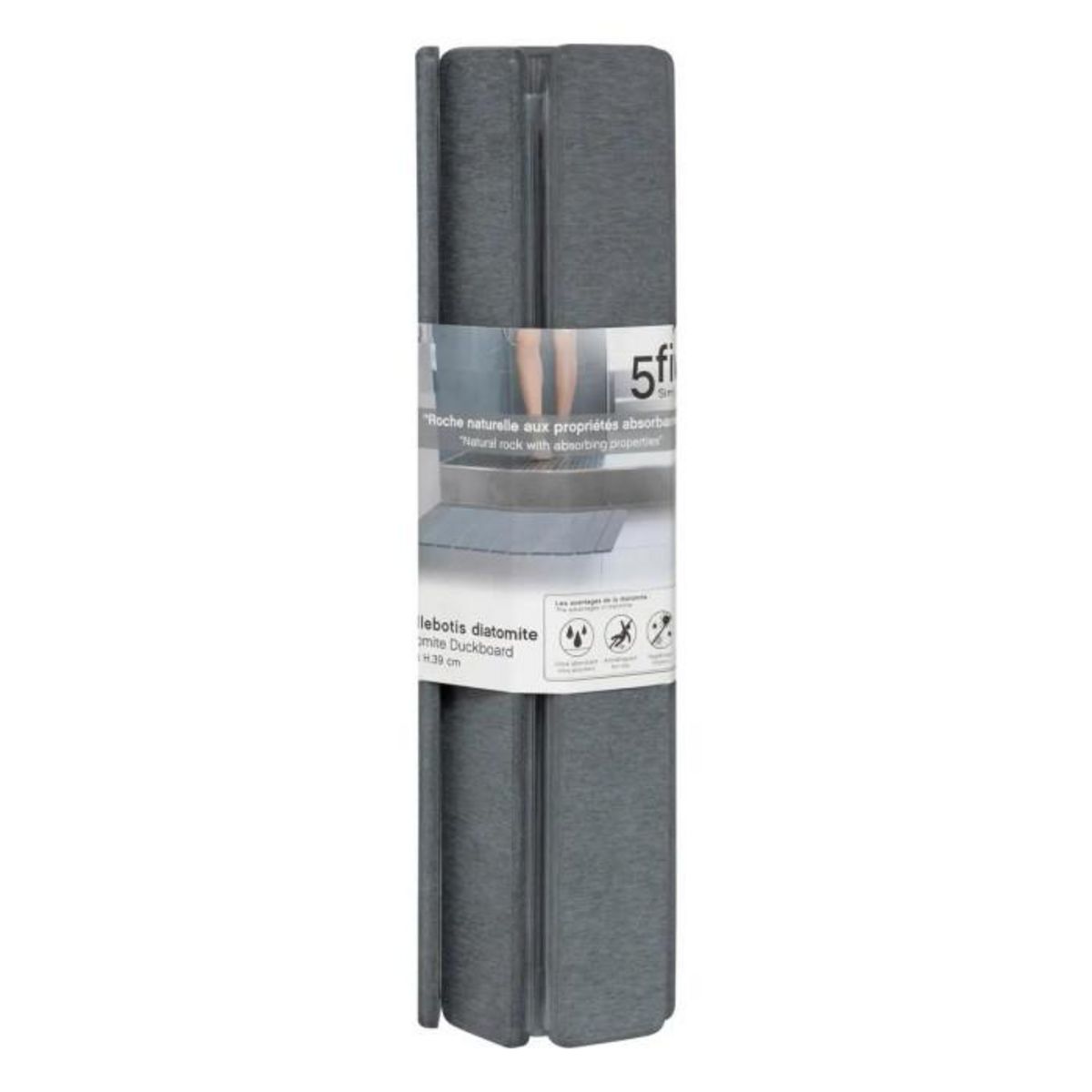 FIVE Caillebotis Enroulable  Diatomite  39x59cm Gris
