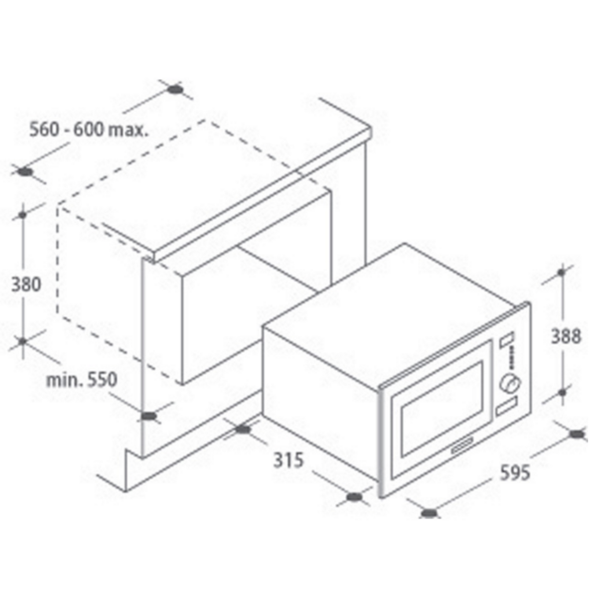 Candy Micro-ondes gril encastrable 25l 900w inox - mic25gdfx