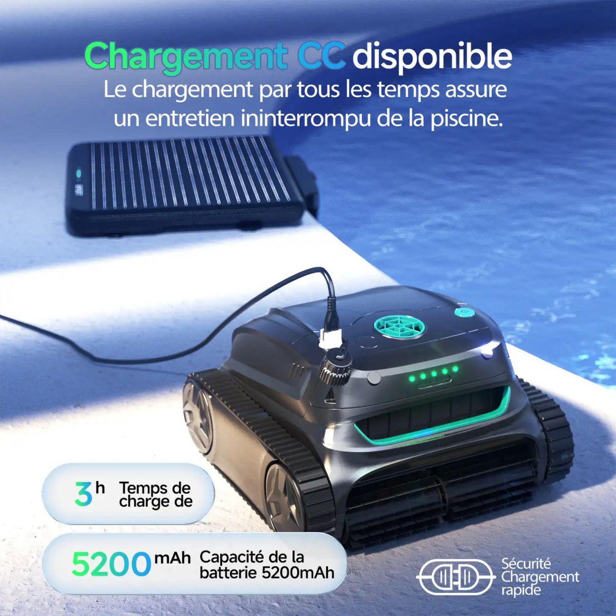 Voir la diapositive 2 : WYBOT Robot piscine s2 solar