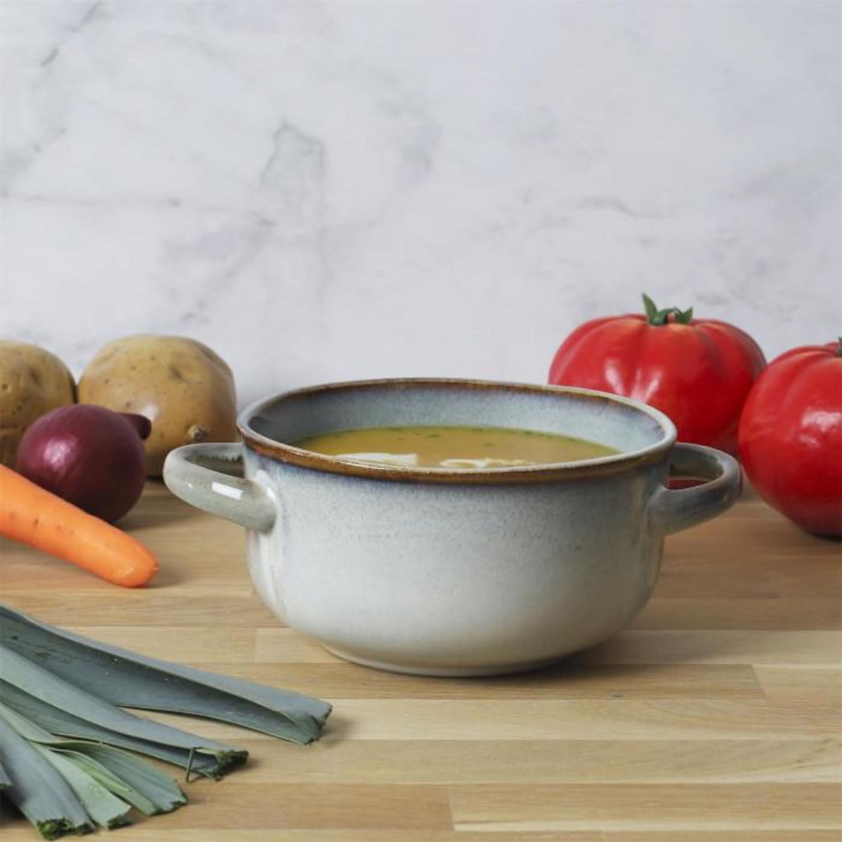 Paris Prix Lot de 6 Bols à Soupe  Au Grès du Temps  14cm Gris