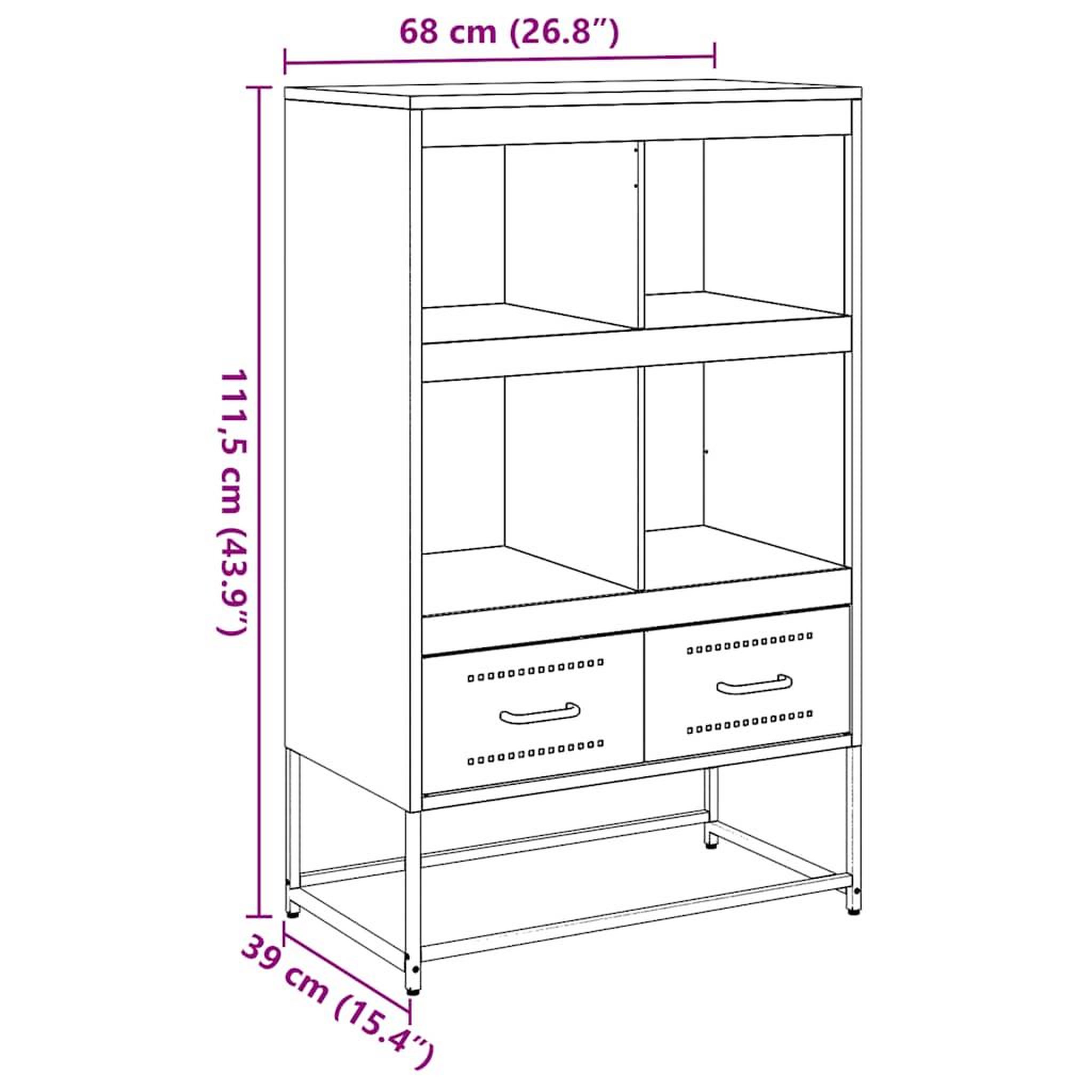 Voir la diapositive 6 : VIDAXL Buffet haut jaune moutarde 68x39x111,5 cm acier