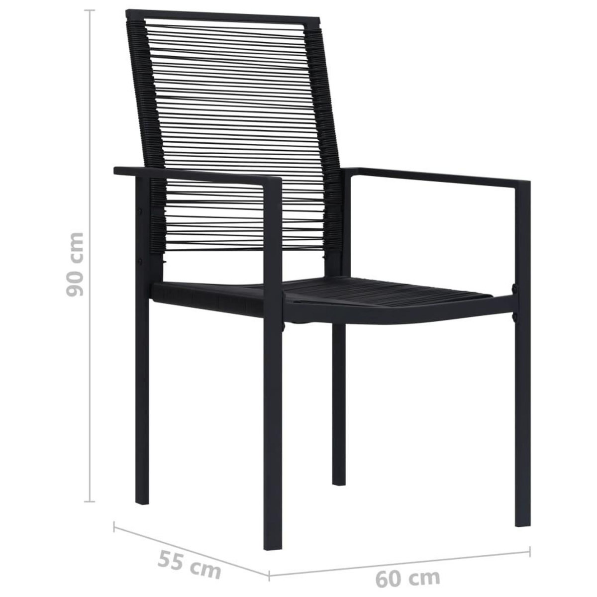 VIDAXL Chaises de jardin lot de 2 Rotin PVC Noir