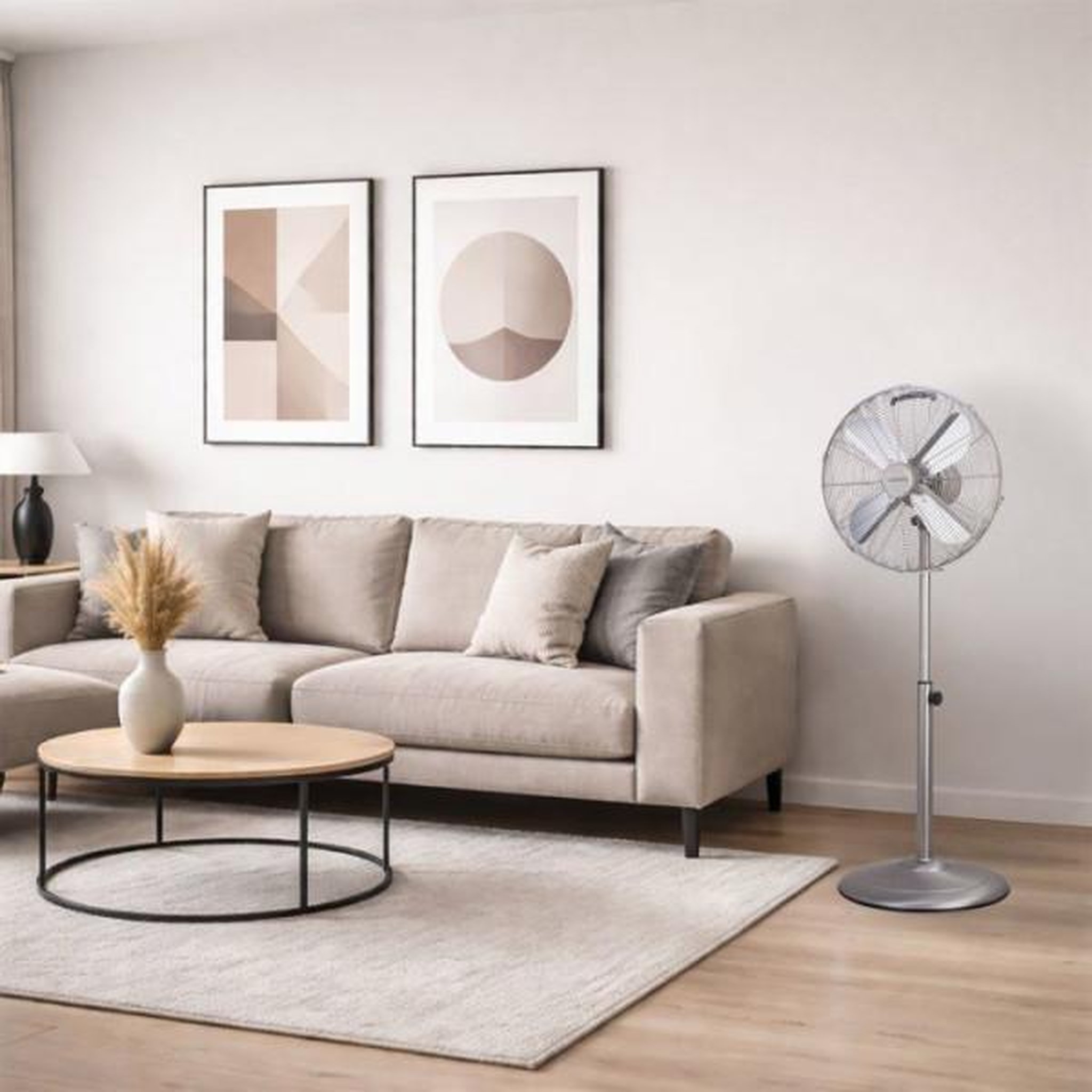 Voir la diapositive 2 : OCEANIC Ventilateur sur pied 40 cm oceanic - 3 vitesses - puissance 50 w - hauteur réglable 90 a 125 cm - pales en aluminium - métal b
