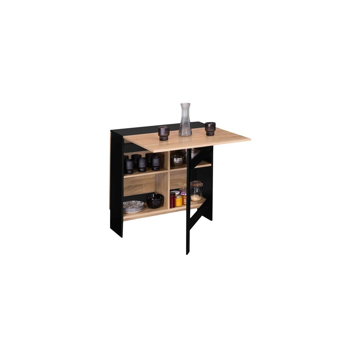 Table console extensible avec rangements L150 cm JESSIE