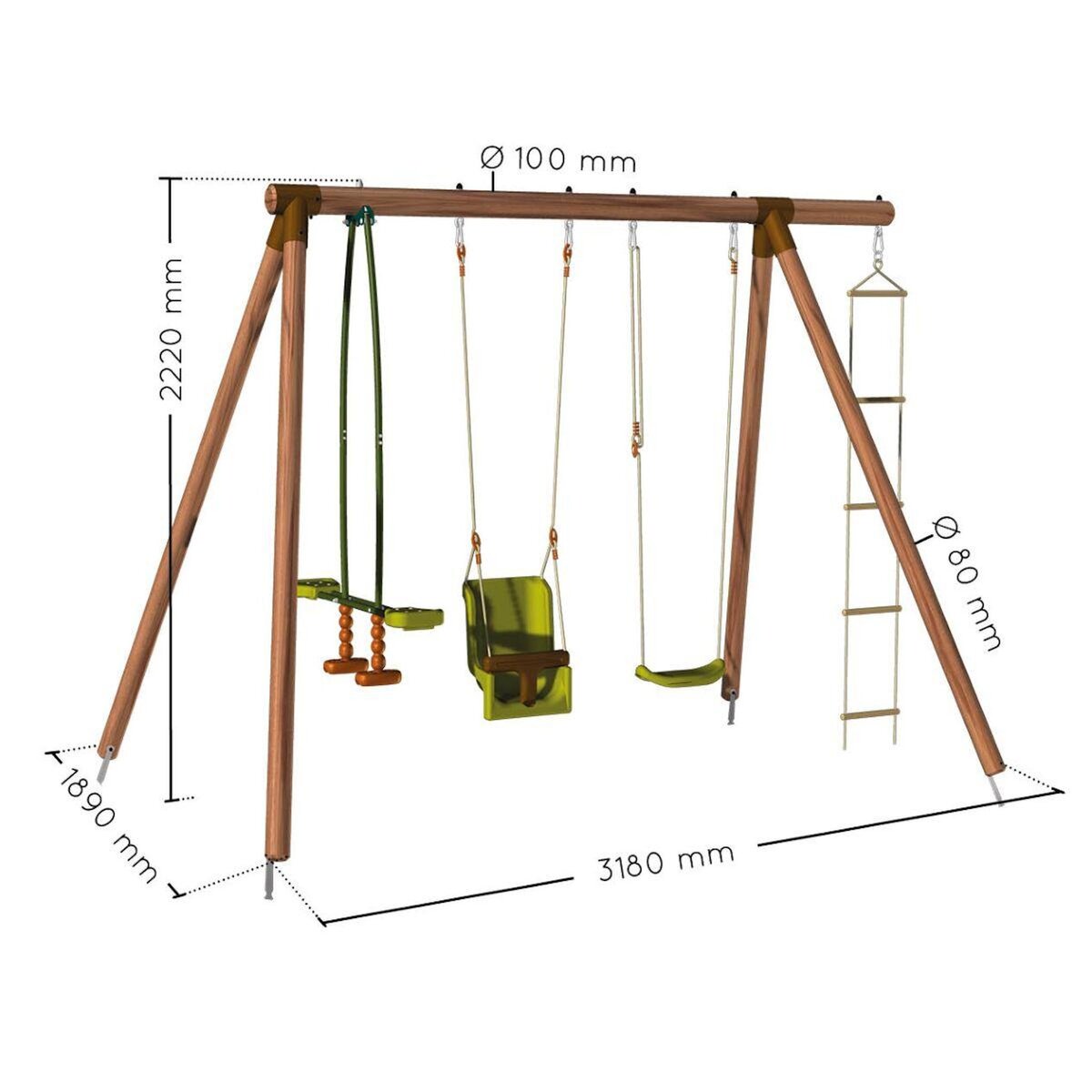 Soulet Portique balançoire - Bois - H2,20m - SUZON